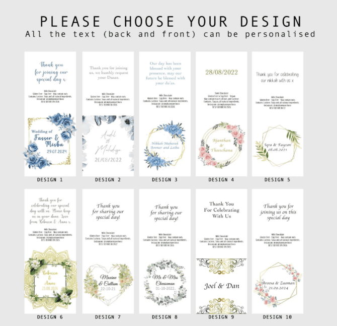 Customised Wedding Squares